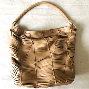 Spring 🌷Boho Tan Woven Leather Gold Hardware